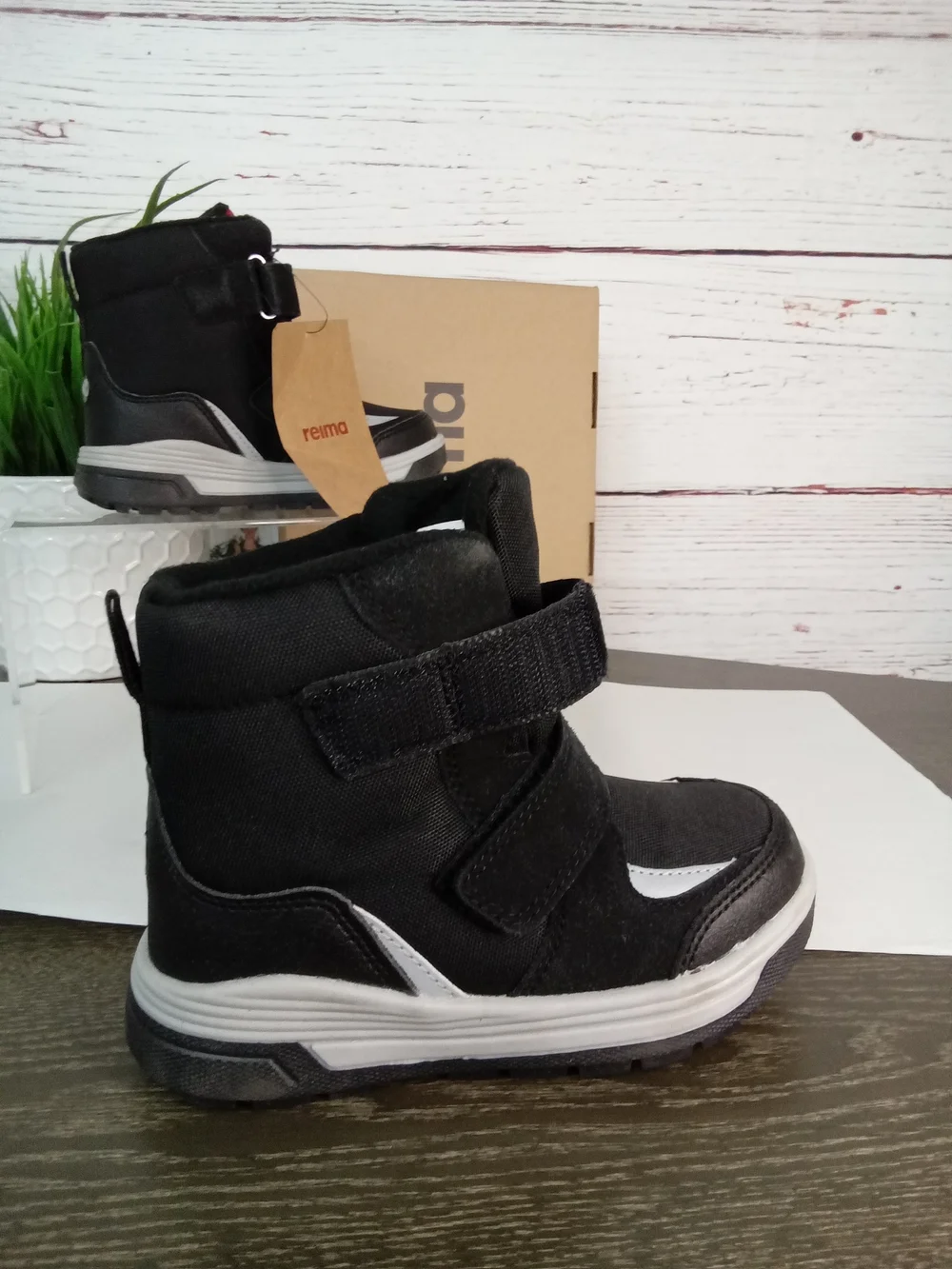 NWT Reima Qing Kids Waterproof Winter Snow Boots Black Size 11